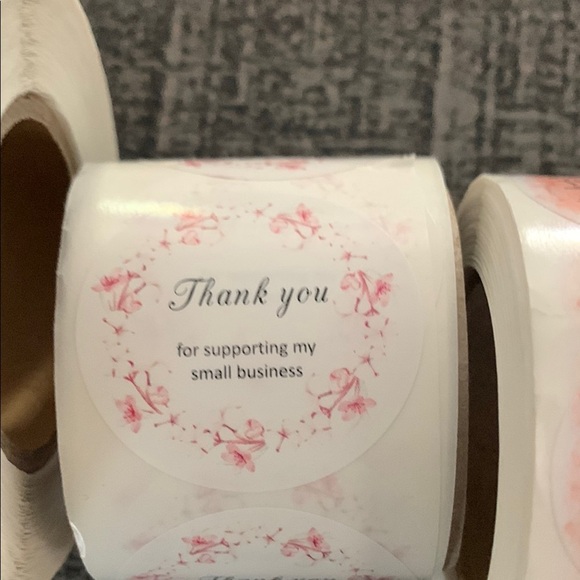 4 Rolls/ 500 Ea Thank You Stickers Set. 2 -2in size, 2 -1in size. - Picture 3 of 5